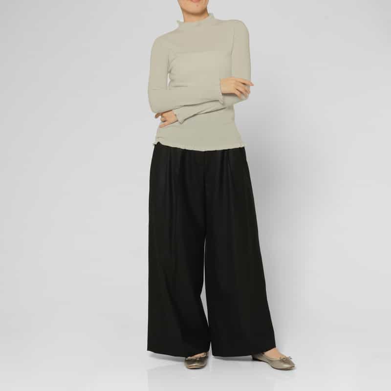 BARNEYS NEW YORK カシミヤ混シアーラメリブニットプルオーバー WHITE