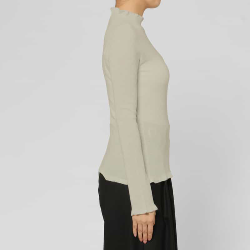 BARNEYS NEW YORK カシミヤ混シアーラメリブニットプルオーバー WHITE