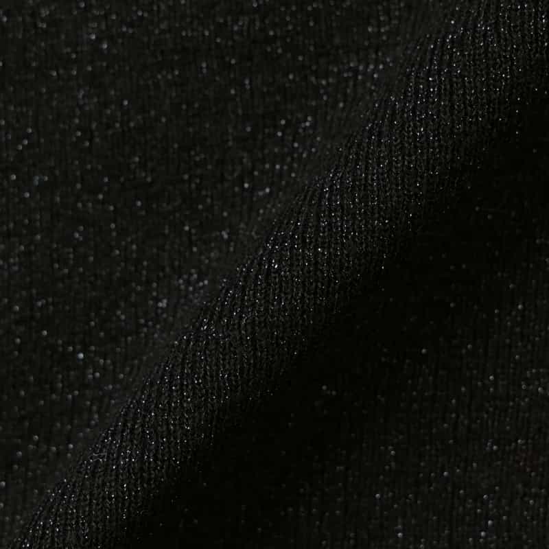 BARNEYS NEW YORK カシミヤ混シアーラメリブニットプルオーバー BLACK