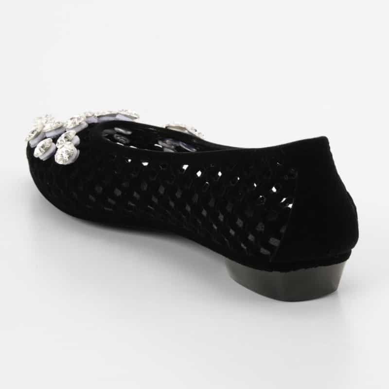 HEAVENLY JELLY HEAVENLY JELLY＜ヘブンリージェリー＞ PVC素材ビジュー付きフラットパンプス BLACK