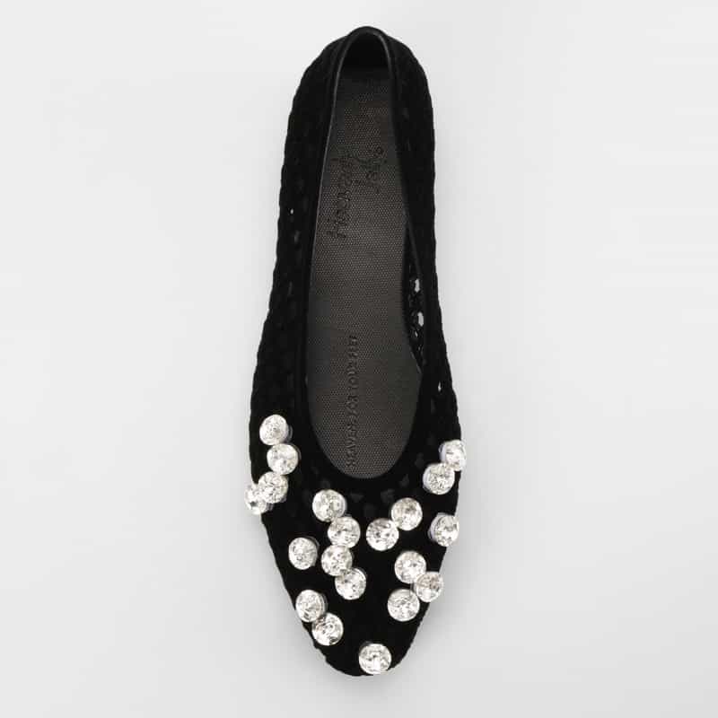 HEAVENLY JELLY HEAVENLY JELLY＜ヘブンリージェリー＞ PVC素材ビジュー付きフラットパンプス BLACK