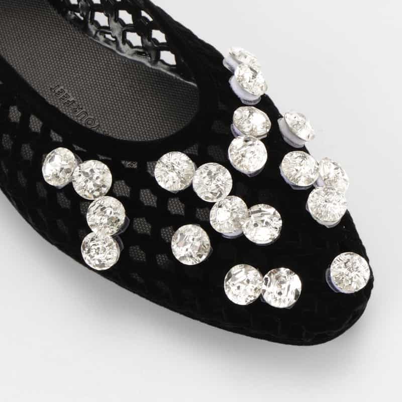 HEAVENLY JELLY HEAVENLY JELLY＜ヘブンリージェリー＞ PVC素材ビジュー付きフラットパンプス BLACK