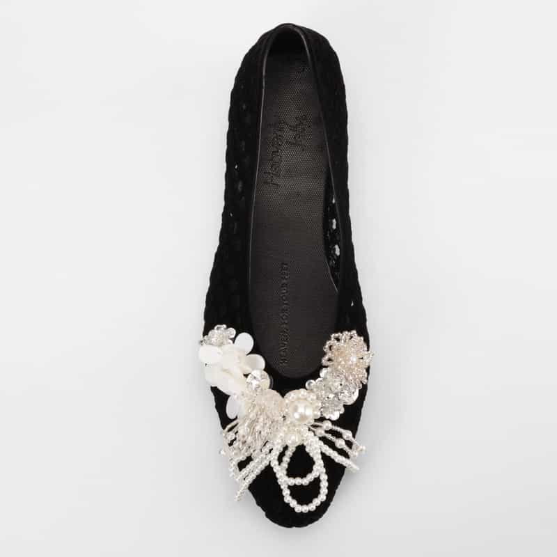HEAVENLY JELLY HEAVENLY JELLY＜ヘブンリージェリー＞ PVC素材フローラルビジュー付きフラットパンプス BLACK