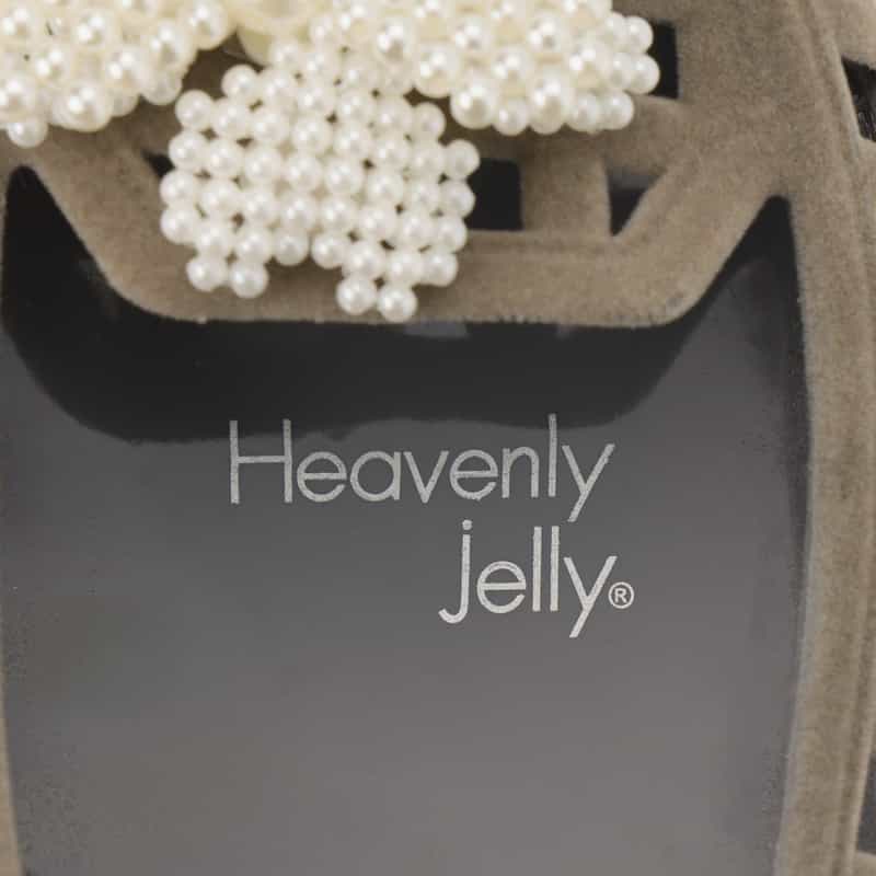 HEAVENLY JELLY HEAVENLY JELLY＜ヘブンリージェリー＞ PVC素材パールビジュー付きフラットパンプス GRAY