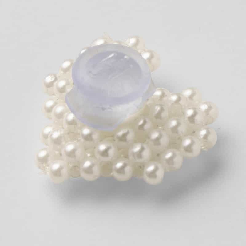 HEAVENLY JELLY HEAVENLY JELLY＜ヘブンリージェリー＞ PVC素材パールビジュー付きフラットパンプス GRAY