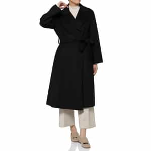 ウール混ダブルフェイス ベルテッドロングコート