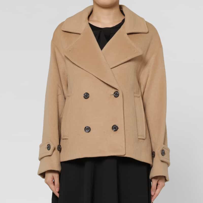 BARNEYS NEW YORK ショート丈ピーコート CAMEL