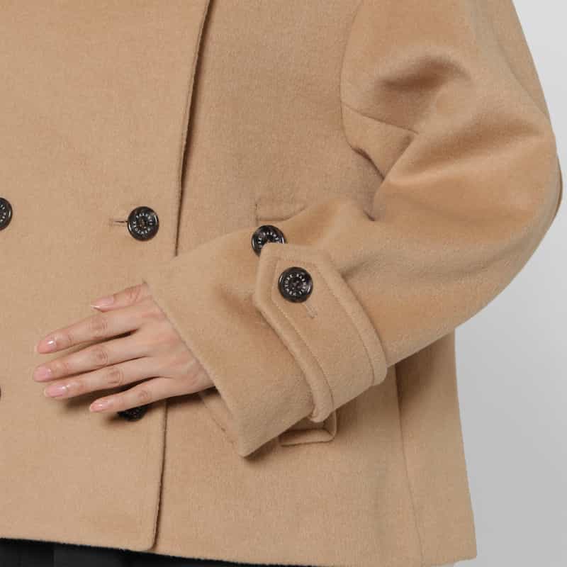 BARNEYS NEW YORK ショート丈ピーコート CAMEL