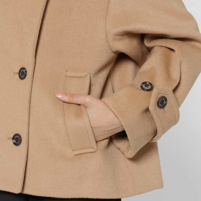 BARNEYS NEW YORK ショート丈ピーコート CAMEL