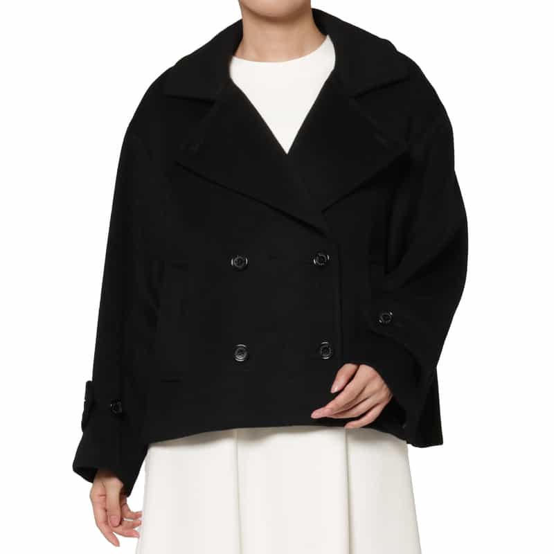 BARNEYS NEW YORK ショート丈ピーコート BLACK