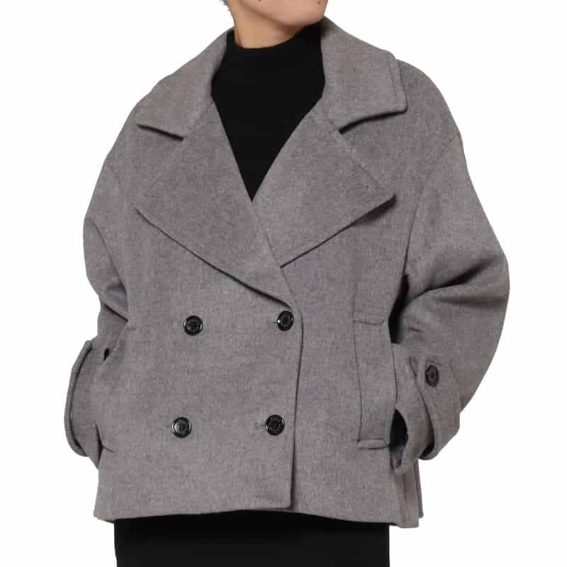 BARNEYS NEW YORK ショート丈ピーコート GRAY
