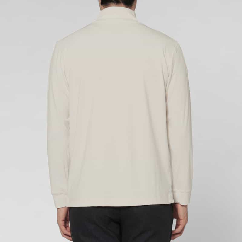 BARNEYS NEW YORK ワンポイントロゴ入りモックネックカットソー WHITE