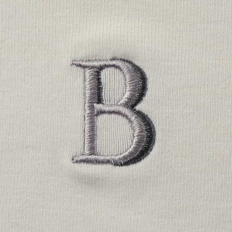 BARNEYS NEW YORK ワンポイントロゴ入りモックネックカットソー WHITE