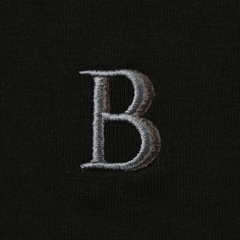 BARNEYS NEW YORK ワンポイントロゴ入りモックネックカットソー BLACK