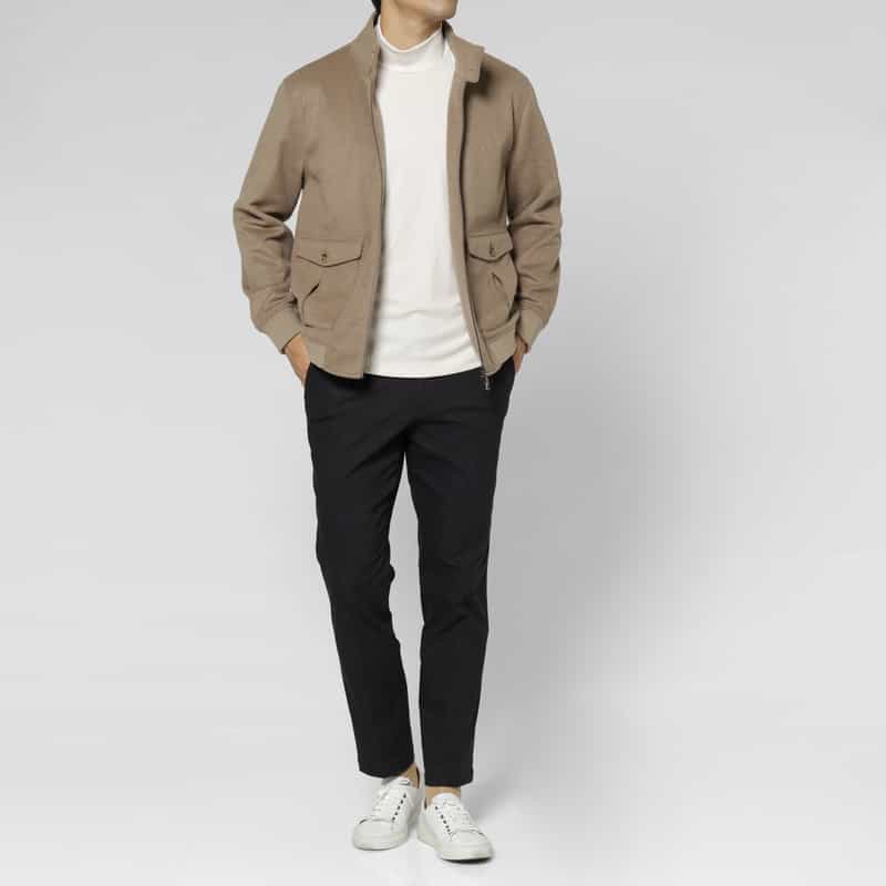 BARNEYS NEW YORK バルスター型ジップアップブルゾン BROWN