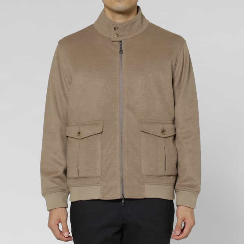 BARNEYS NEW YORK バルスター型ジップアップブルゾン BROWN