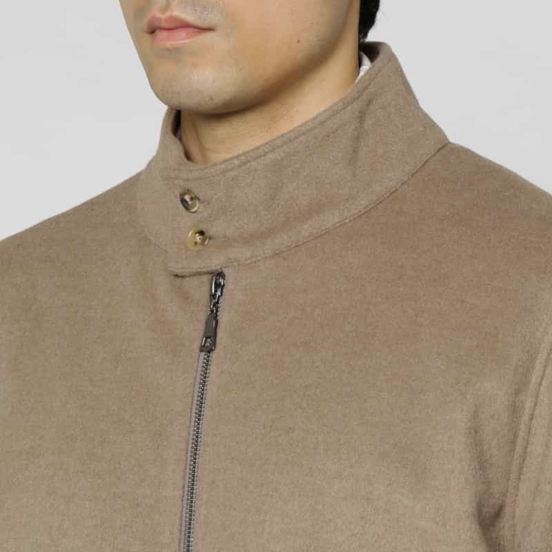 BARNEYS NEW YORK バルスター型ジップアップブルゾン BROWN