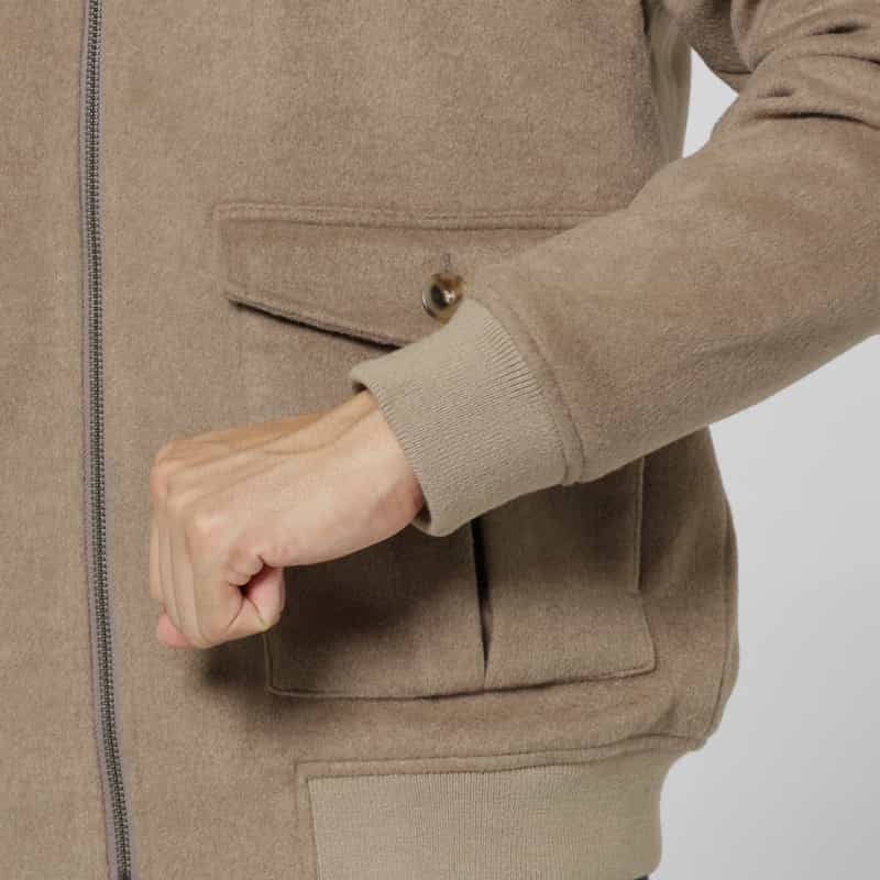 BARNEYS NEW YORK バルスター型ジップアップブルゾン BROWN