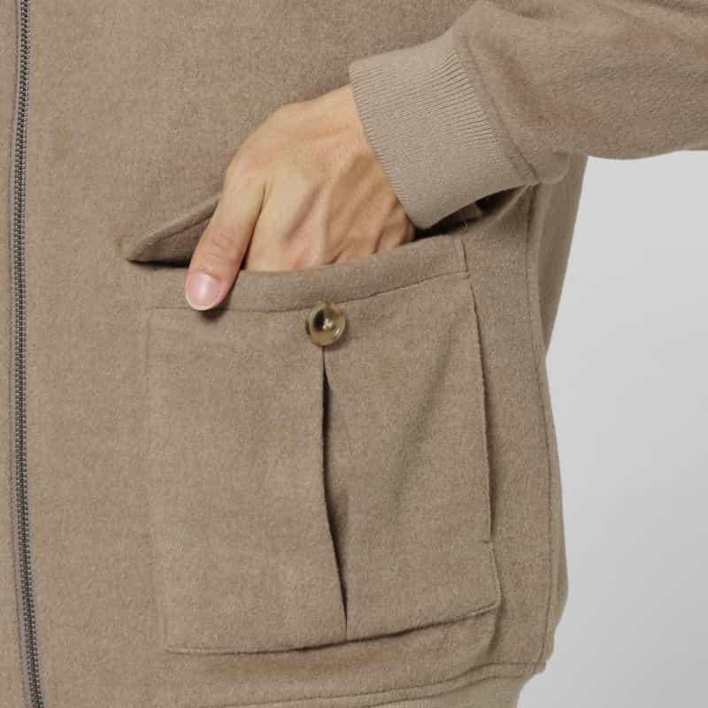 BARNEYS NEW YORK バルスター型ジップアップブルゾン BROWN