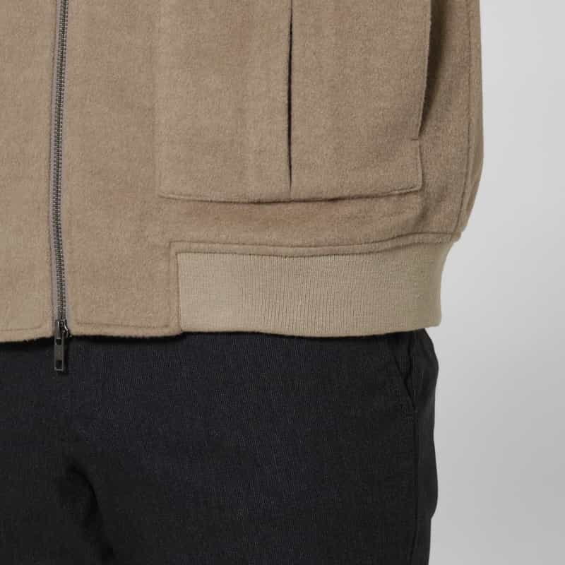 BARNEYS NEW YORK バルスター型ジップアップブルゾン BROWN