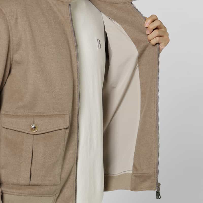 BARNEYS NEW YORK バルスター型ジップアップブルゾン BROWN