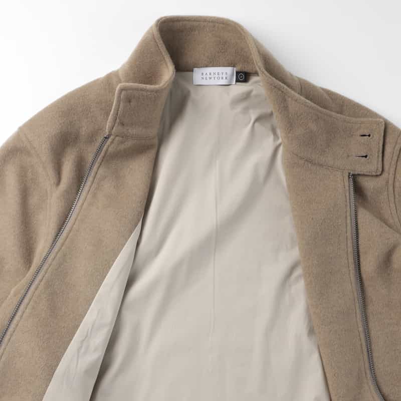 BARNEYS NEW YORK バルスター型ジップアップブルゾン BROWN