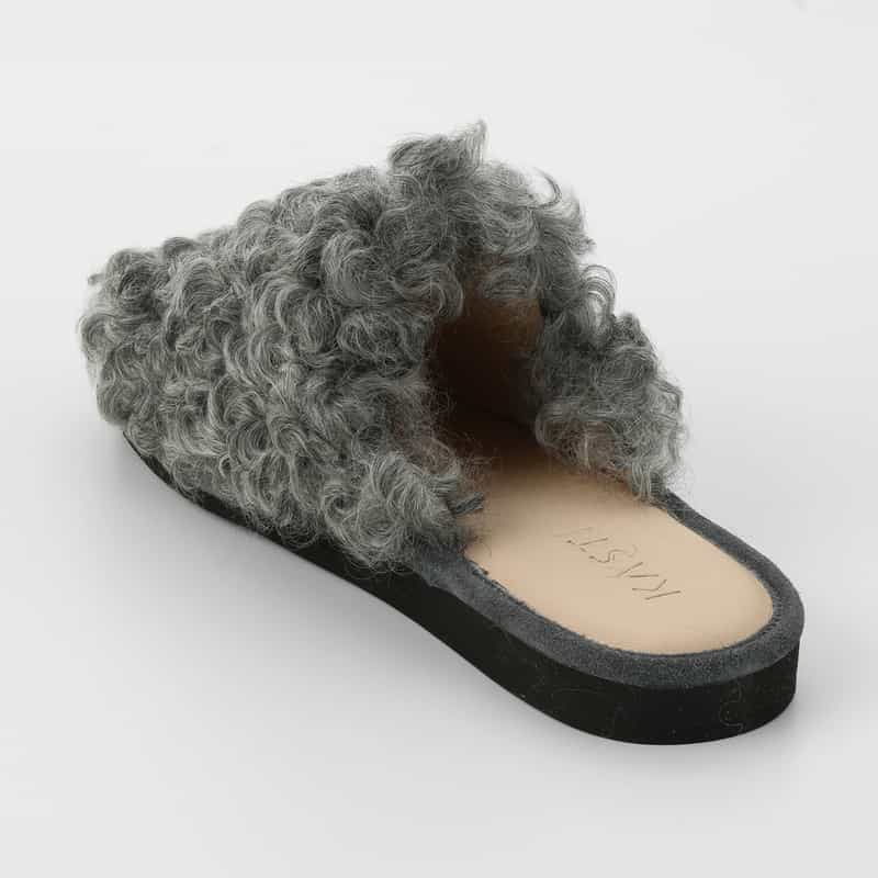 KASTI KASTI ＜カスティ＞ バーニーズ　ニューヨーク限定ファースリッパー GRAY