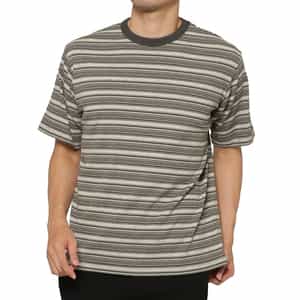 リブボーダー柄ニットTシャツ