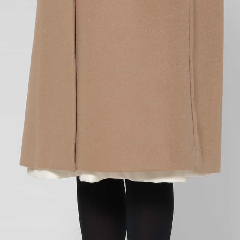 BARNEYS NEW YORK フォックスファー付け襟付きカシミヤステンカラーコート CAMEL