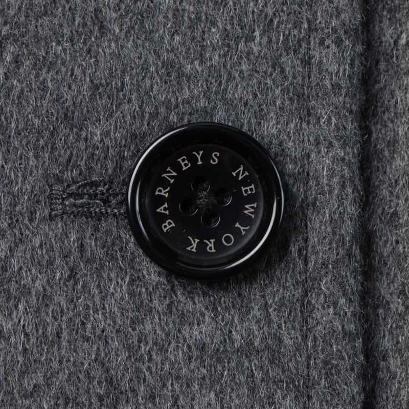 BARNEYS NEW YORK フォックスファー付け襟付きカシミヤステンカラーコート GRAY