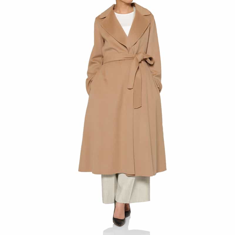 BARNEYS NEW YORK ダブルフェイス ベルテッドローブコート CAMEL