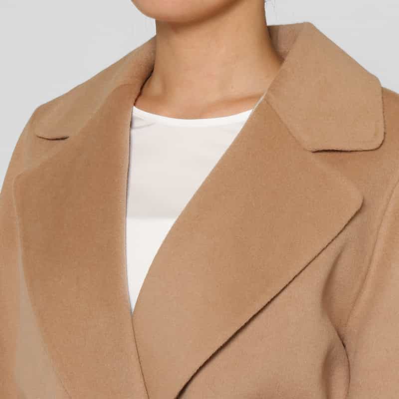 BARNEYS NEW YORK ダブルフェイス ベルテッドローブコート CAMEL