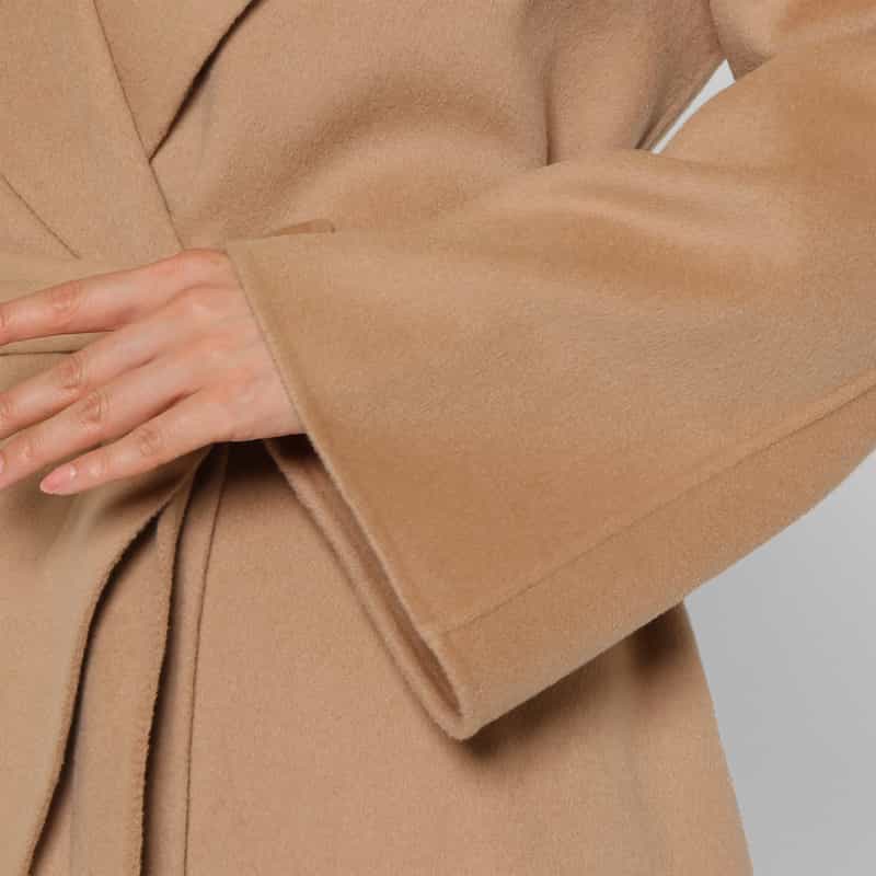 BARNEYS NEW YORK ダブルフェイス ベルテッドローブコート CAMEL