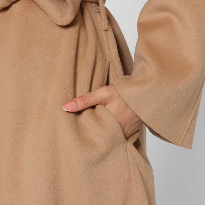 BARNEYS NEW YORK ダブルフェイス ベルテッドローブコート CAMEL