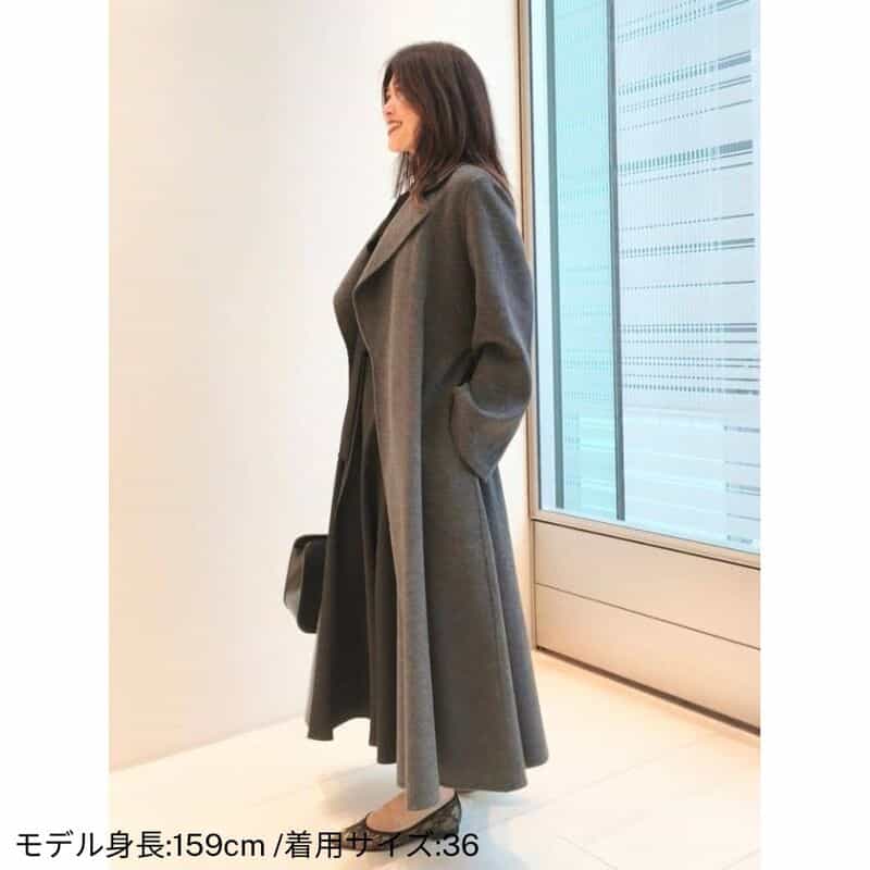 BARNEYS NEW YORK ダブルフェイス ベルテッドローブコート DARK GRAY