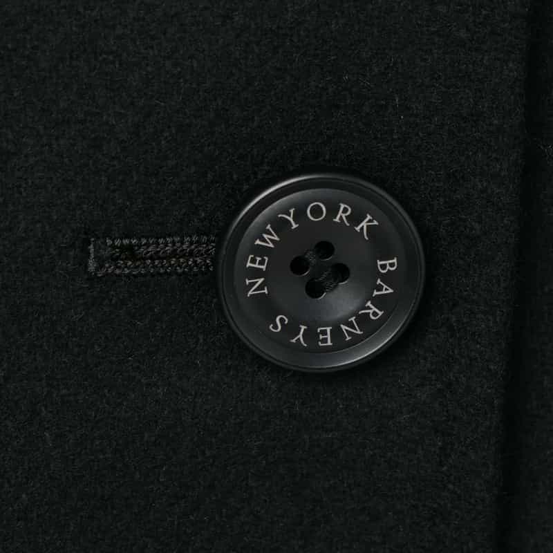 BARNEYS NEW YORK ダブルフェイス メルトンショールコート BLACK