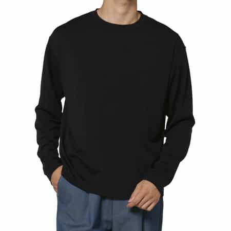 ウール素材クルーネックニットTシャツ（SUPER120s）