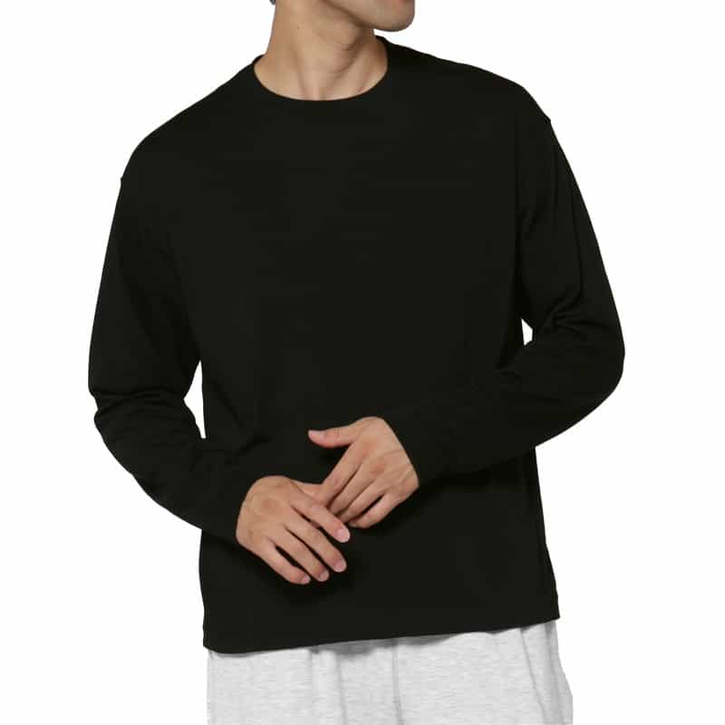 ウール素材クルーネックニットTシャツ（SUPER120s）