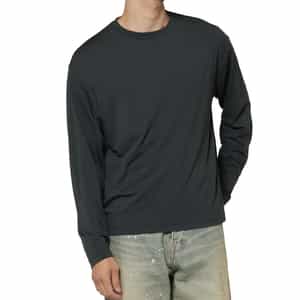 ウール素材クルーネックニットTシャツ（SUPER120s）