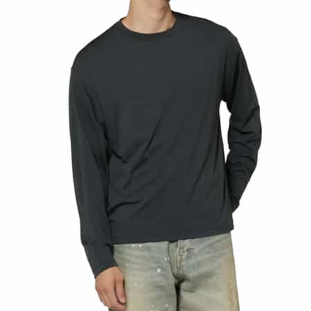 ウール素材クルーネックニットTシャツ（SUPER120s）