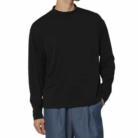 ウール素材モックネックニットTシャツ（SUPER120s）
