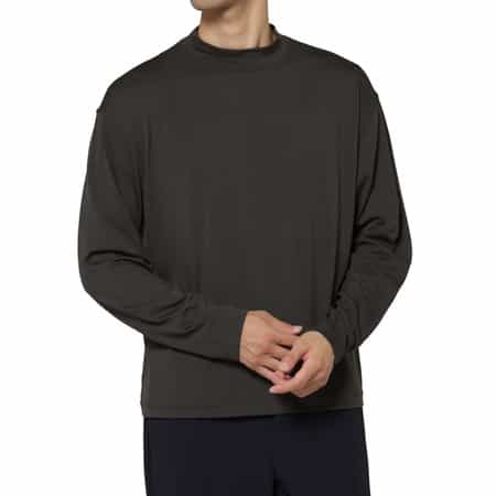 ウール素材モックネックニットTシャツ（SUPER120s）