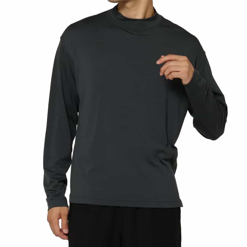 ウール素材モックネックニットTシャツ（SUPER120s）