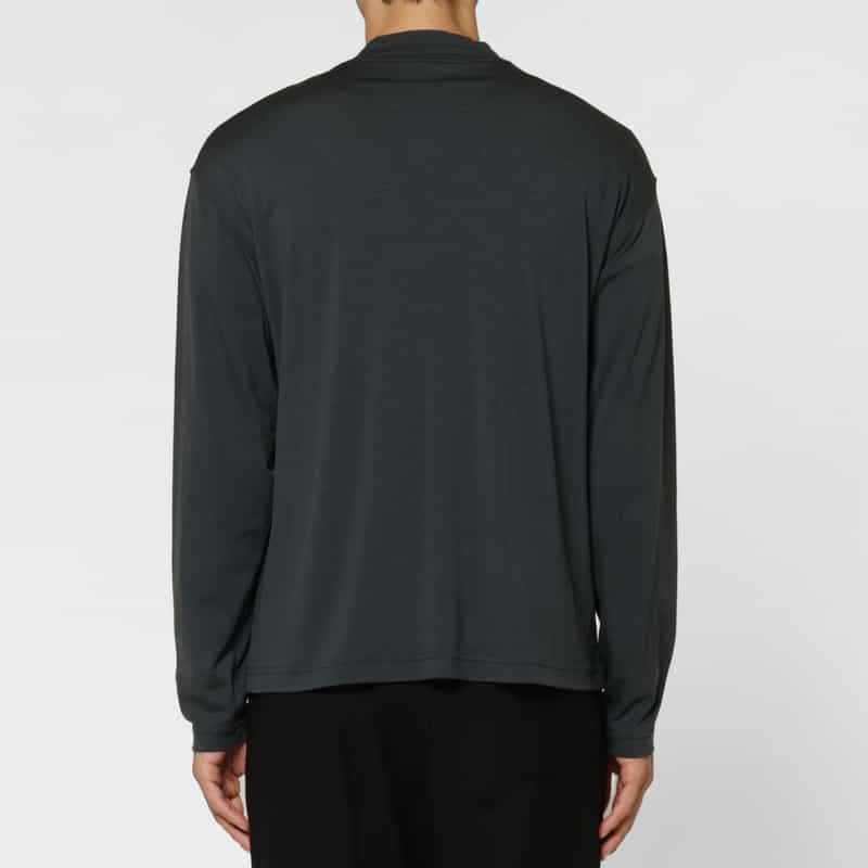 BARNEYS NEW YORK ウール素材モックネックニットTシャツ（SUPER120s） GRAY