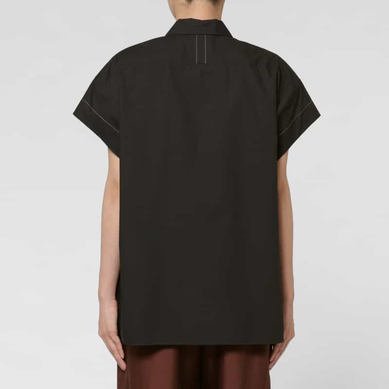 SCEARN SCEARN ＜セアン＞ オープンカラー ショートスリーブシャツ BLACK