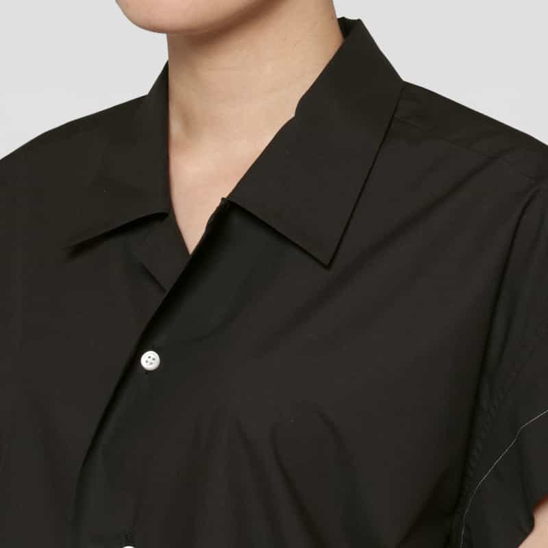 SCEARN SCEARN ＜セアン＞ オープンカラー ショートスリーブシャツ BLACK