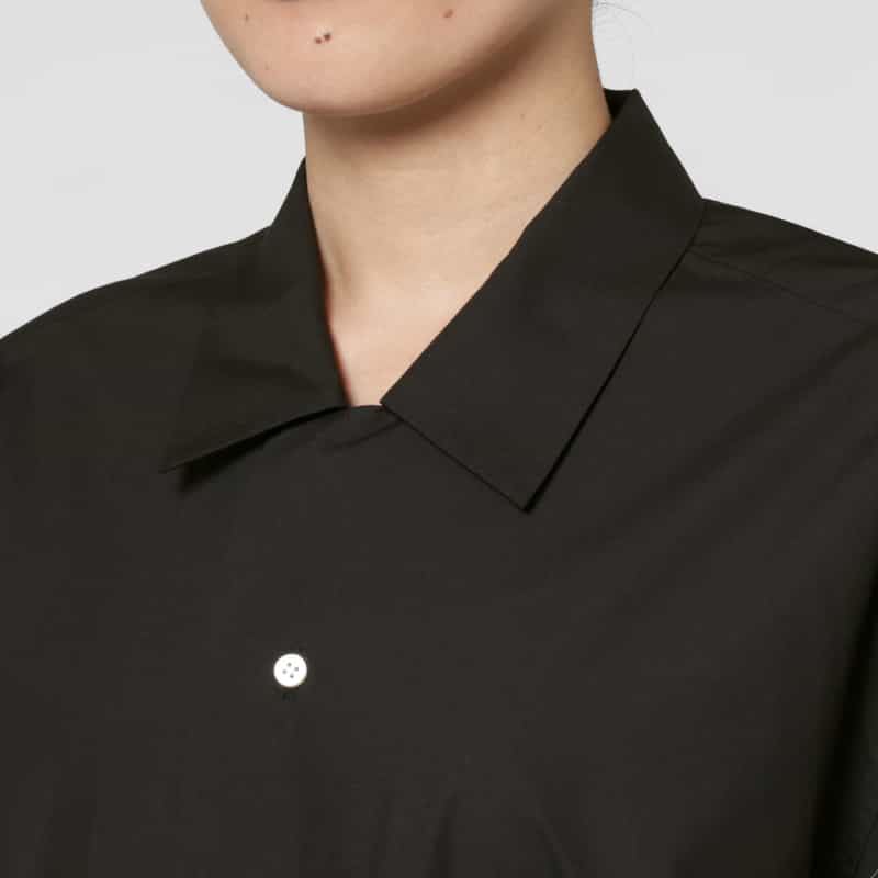 SCEARN SCEARN ＜セアン＞ オープンカラー ショートスリーブシャツ BLACK