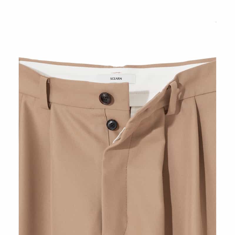 SCEARN SCEARN＜セアン＞ ダブルタック入りワイドパンツ BEIGE