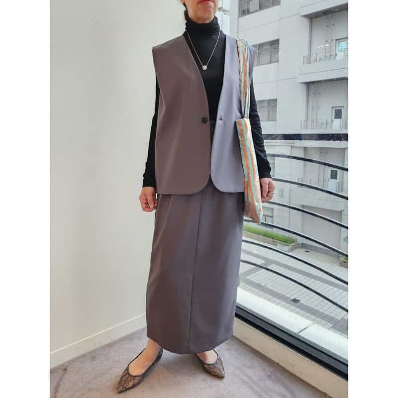 SCEARN SCEARN ＜セアン＞ タックスカート GRAY