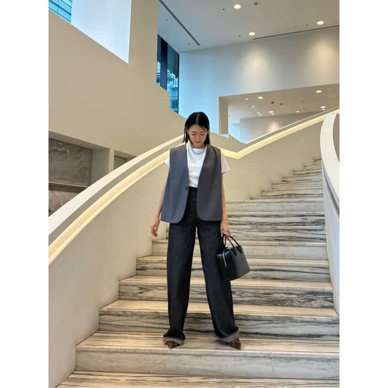 SCEARN SCEARN ＜セアン＞ バックタックデザイン ベスト GRAY